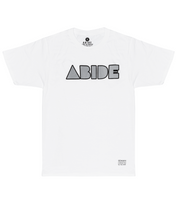 Load image into Gallery viewer, ABIDE Short Sleeve - White/Grey Shape Font Tee
