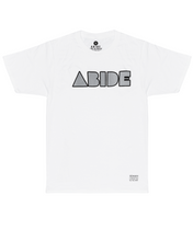 Load image into Gallery viewer, ABIDE Short Sleeve - White/Grey Shape Font Tee