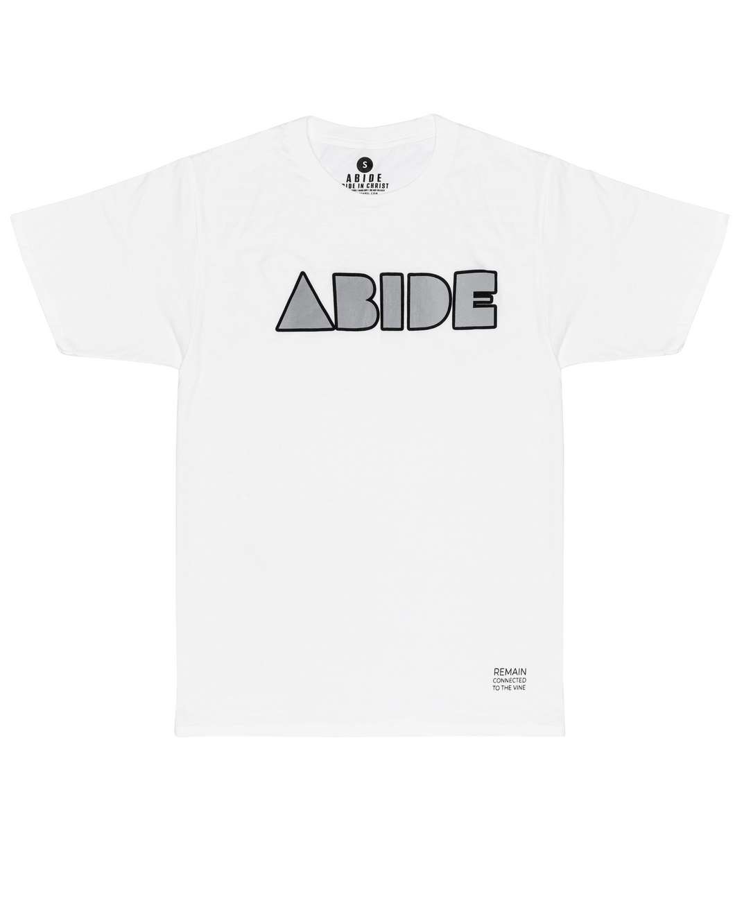 ABIDE Short Sleeve - White/Grey Shape Font Tee